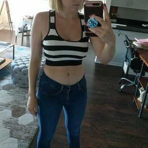 Black and White Crop Top